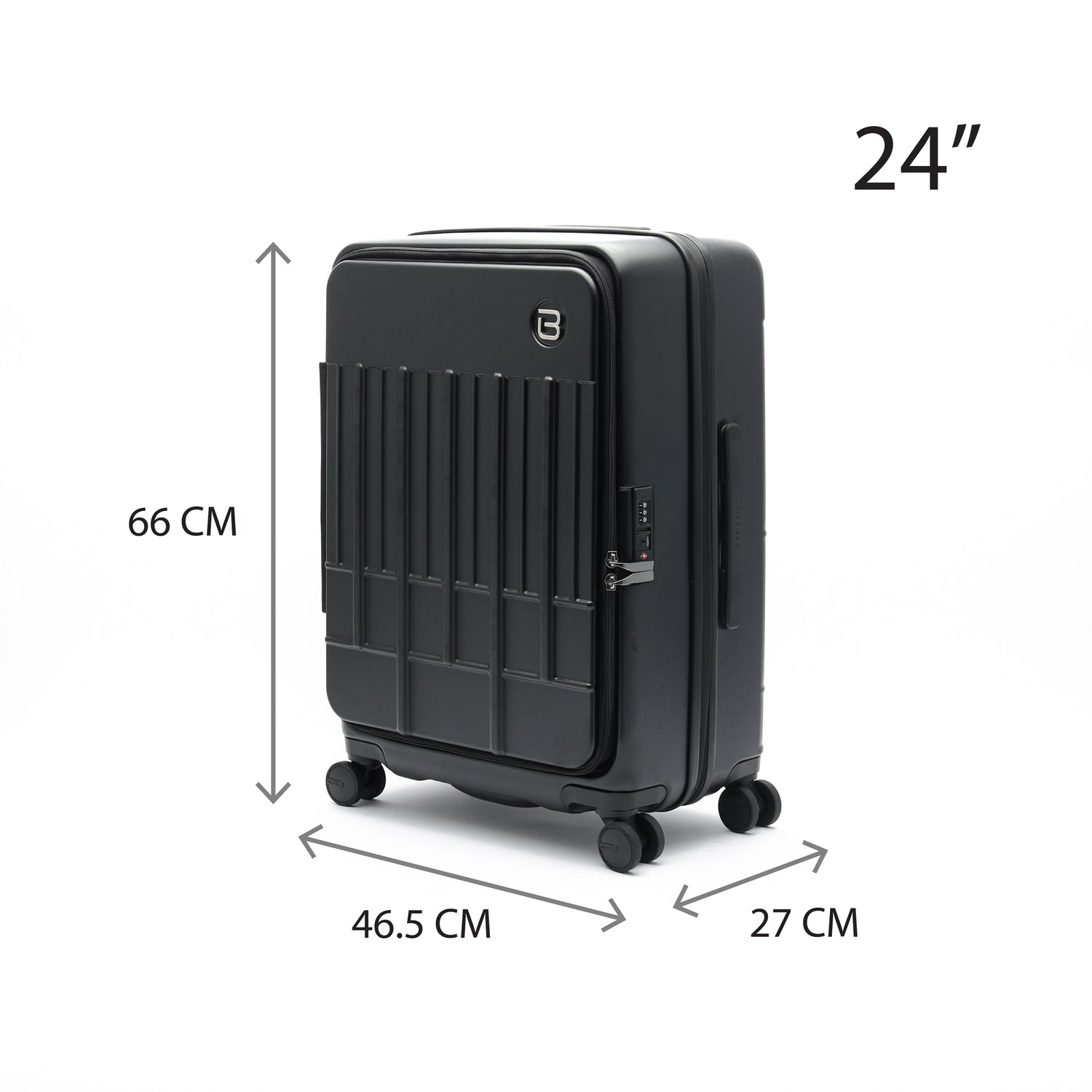 BPV BU6882PC-100 Posh Voyage 24 in Luggage Black Size