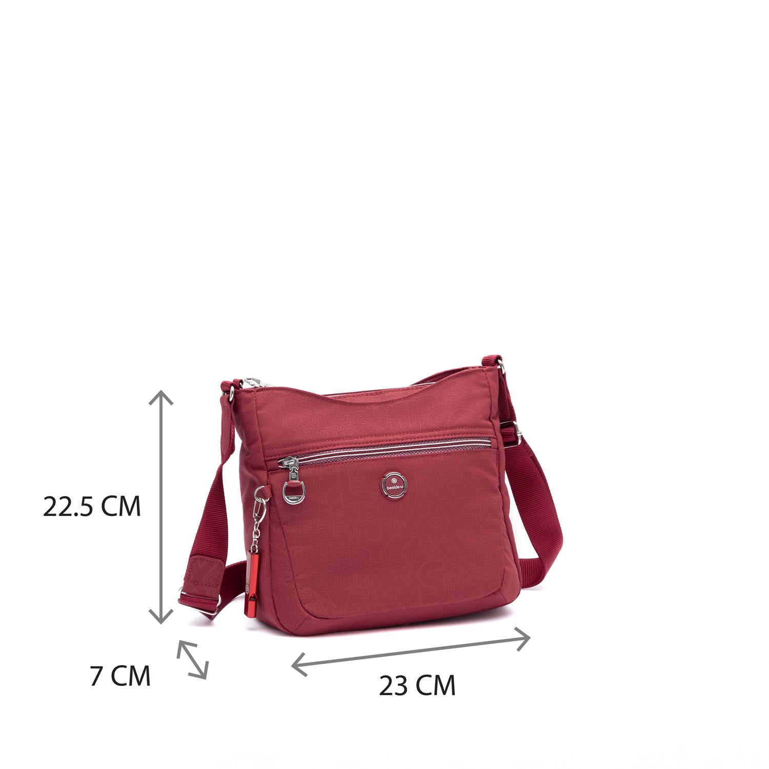 BFY2509-214 Action Dark Red Crossbody Size