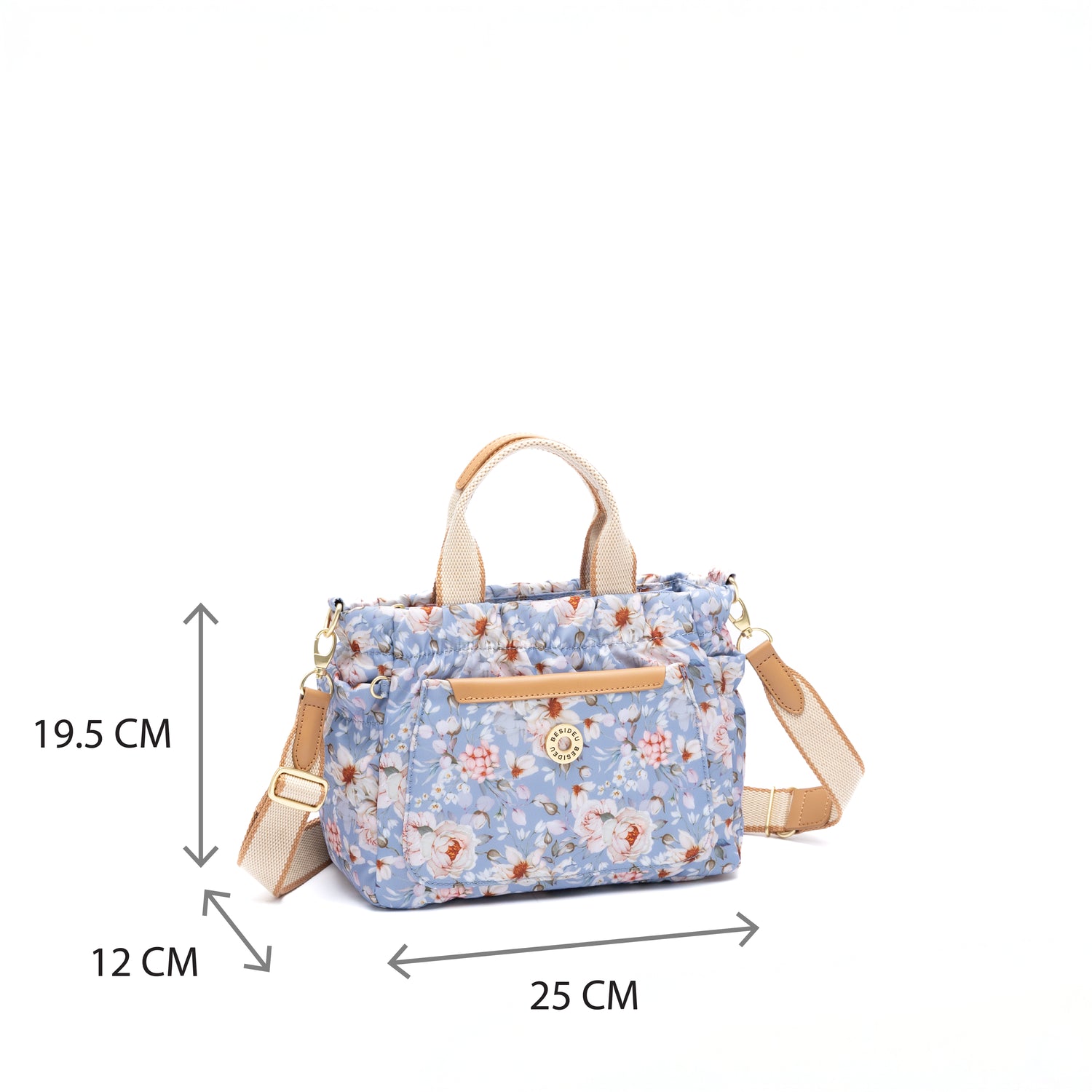 BNE2401-3K6 Adorn Petal Mist Blue Satchel Size
