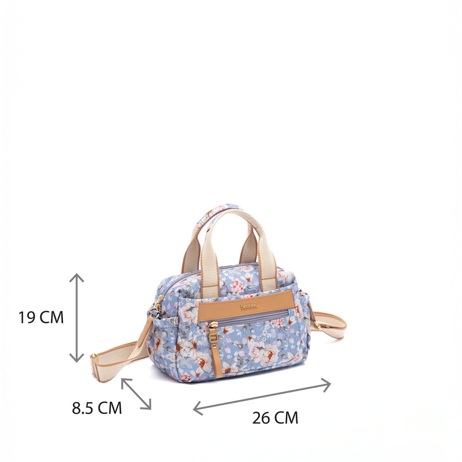 BNE2407-3K6 Mystery Petal Mist Blue Satchel Size