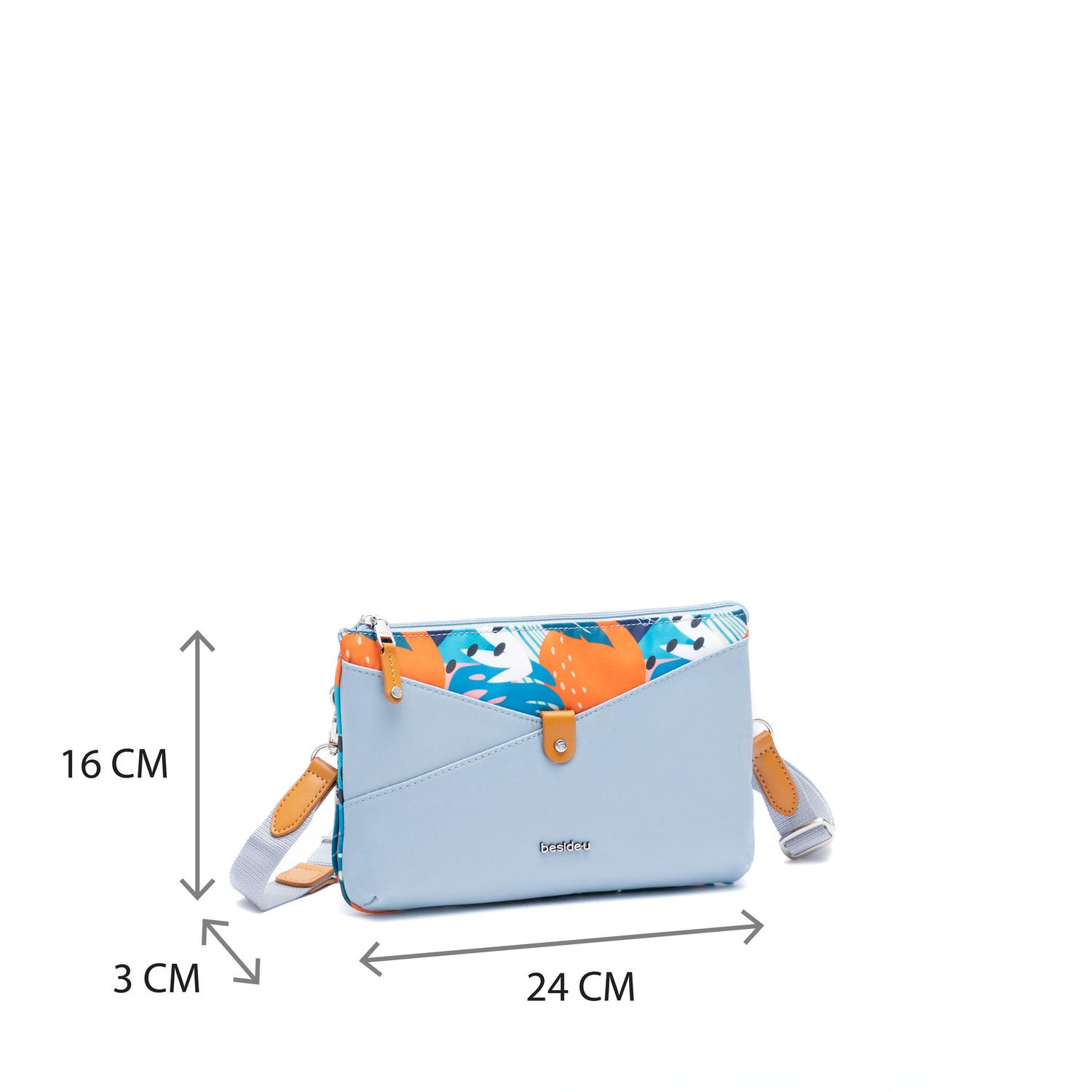 BNUFL2501-3K4 Sonata Blue Tropics Crossbody Size