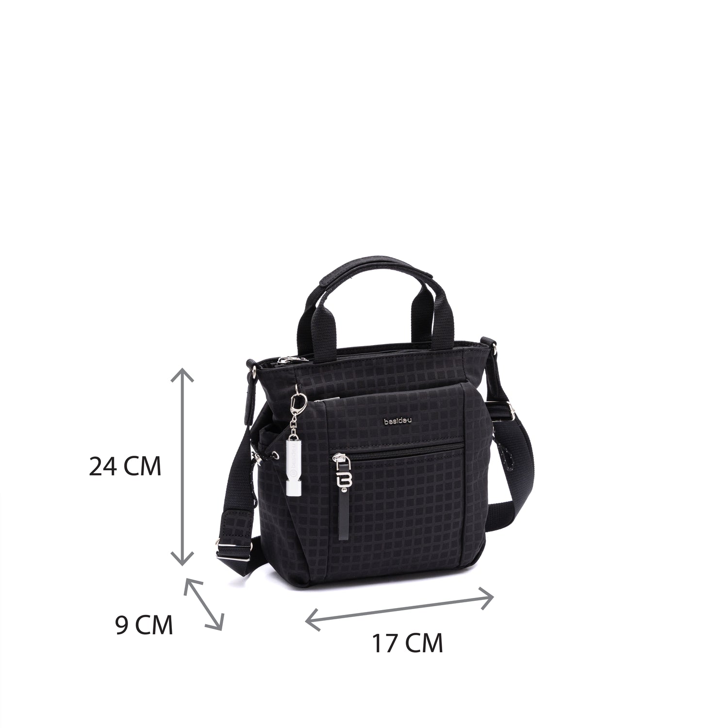 BAN2503-100 Paprika Black Crossbody Size