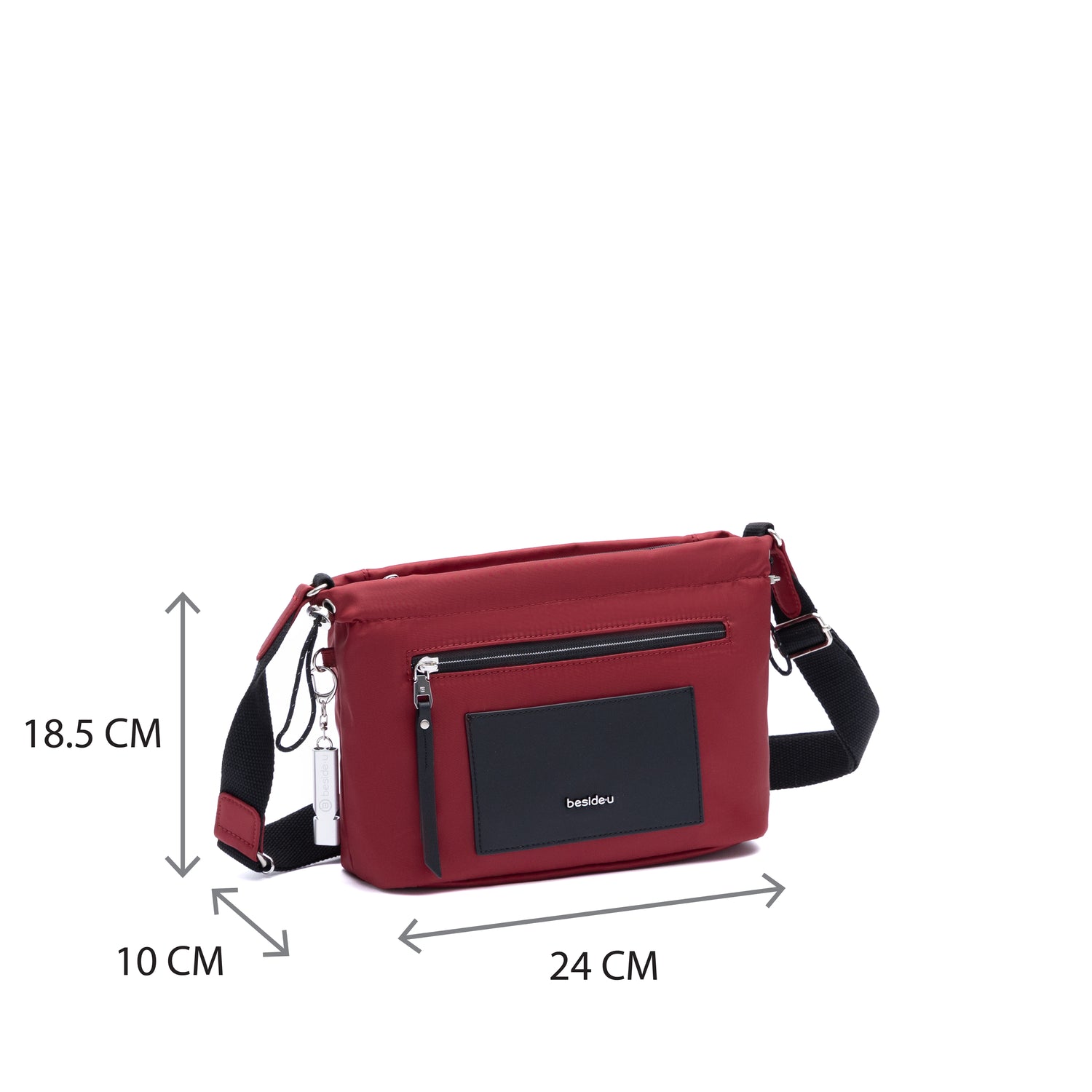 BBY2501-209 Drift Deep Red Crossbody Size
