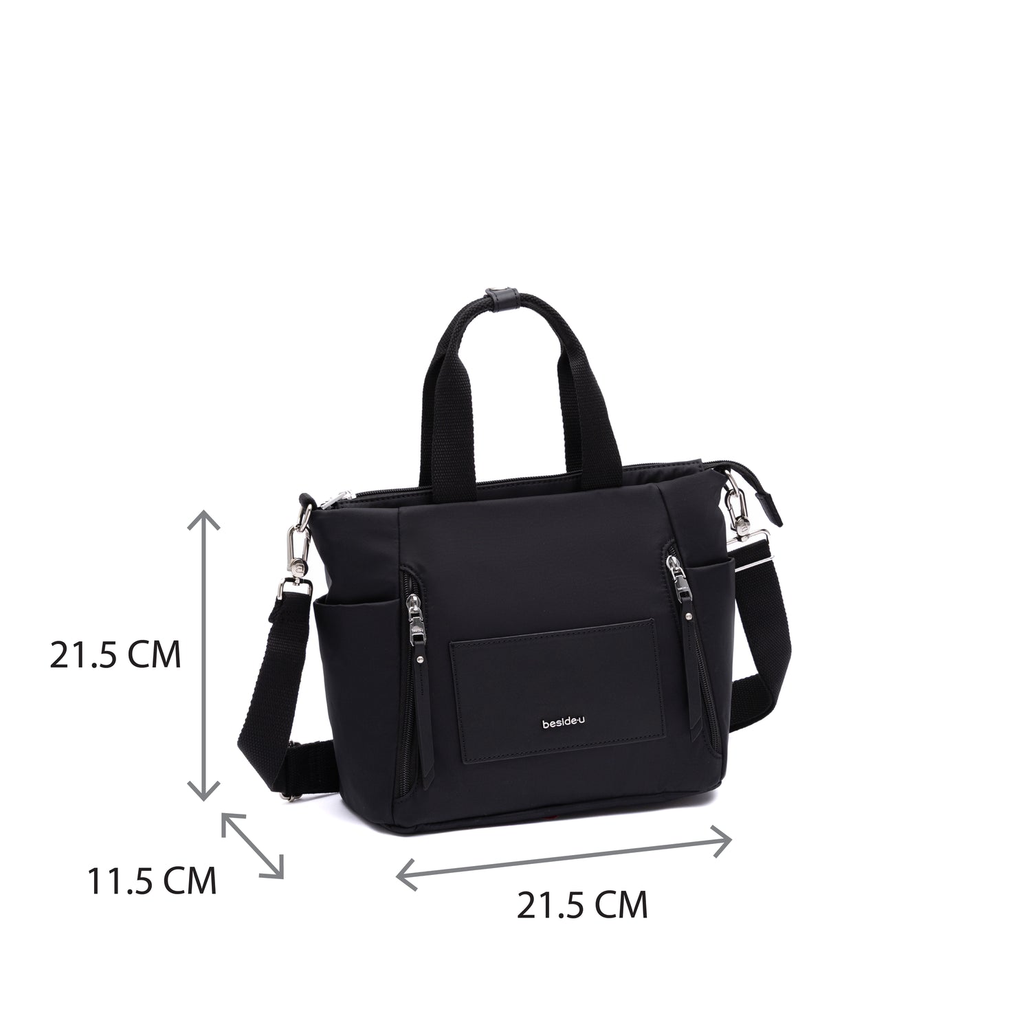 BBY2502-100 Rumble Black Satchel Size