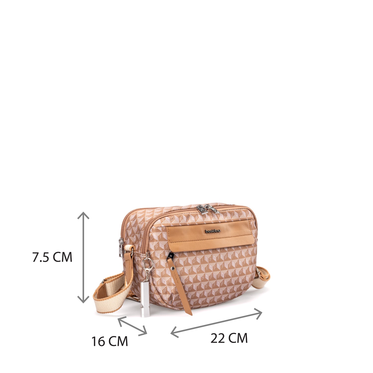 BDY2507-773 Topaz Camel Brown Crossbody Size