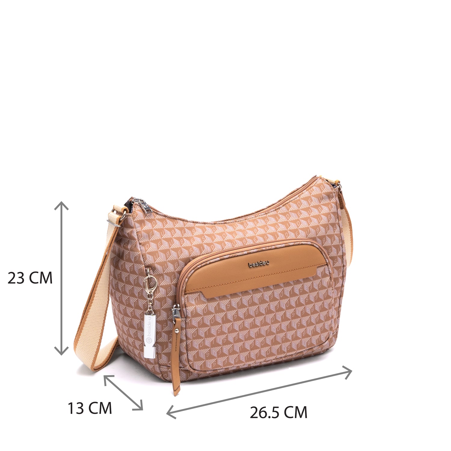 BDY2511-773 Onyx Camel Brown Crossbody Size