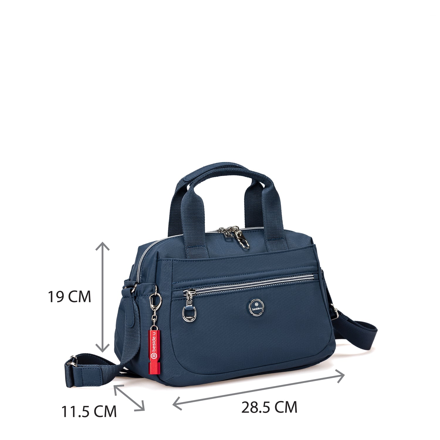 BFY2503L-3J5 Tempo Indigo Blue Satchel Size