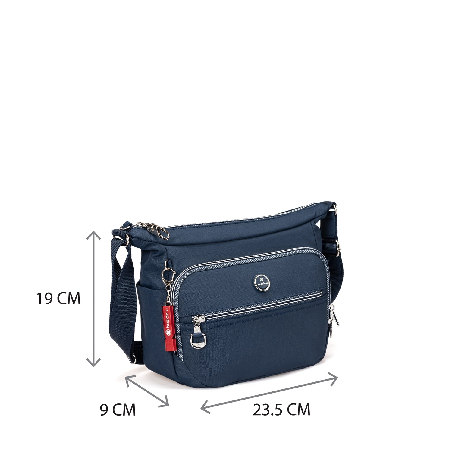 BFY25214S-3J5 Adagio Indigo Blue Crossbody Size