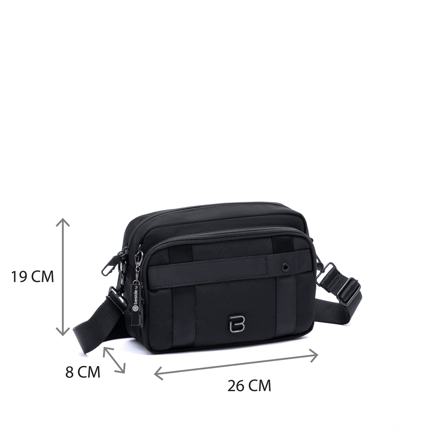 BTT2503-100 Traverse Pro-03 Black Crossbody Size