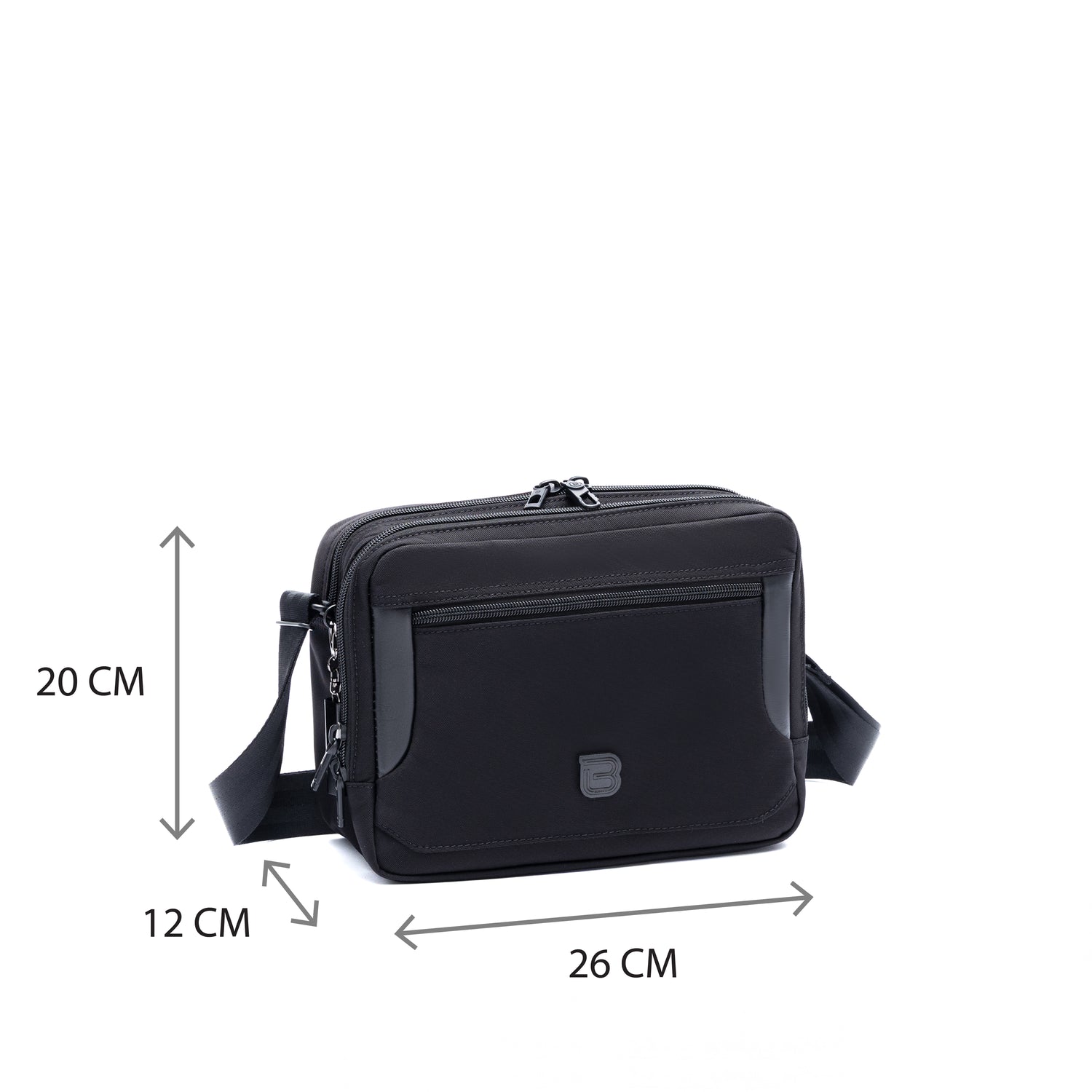 BXA2502-100 Xavier-02 Black Crossbody Size